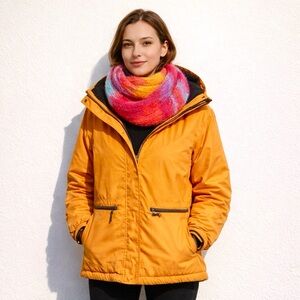 Fila Vintage Ski Jacket size Orange Gray medium